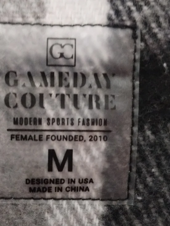 Gameday Couture Nebraska Huskers Plaid Black/White Shacket Jacket - Picture 8 of 15